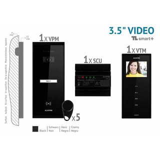 Video-Trsprechanlage smart+ 3,5, Komplett-Set Schwarz/Aufputz | 1-Familie